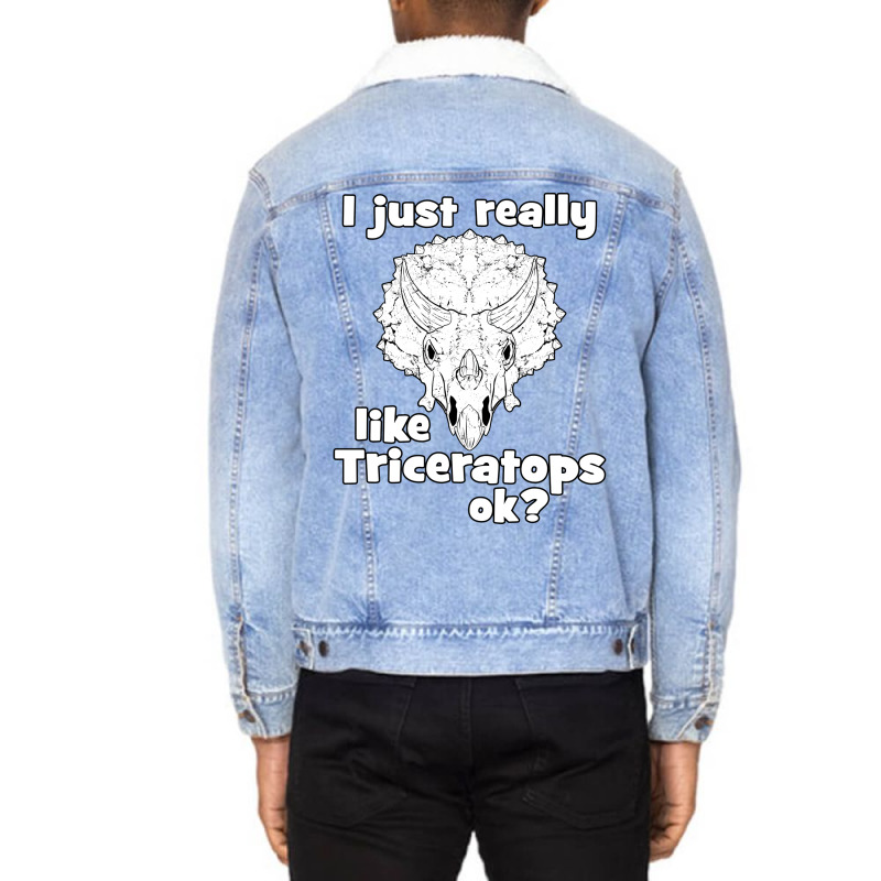 I Just Really Like Green Cool Unisex Sherpa-Lined Denim Jacket by lybohasmanop | Artistshot