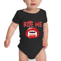 Bite Me Funny Halloween Vampire Bite Me Tank Top Baby Bodysuit | Artistshot