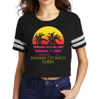 Panama City Beach Florida Vintage Tropical Sunset Palm Nature Funny Scorecard Crop Tee | Artistshot