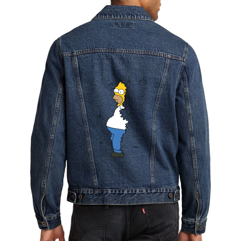 Homer Coming Out Of Bushes Men Denim Jacket by BarryGreen | Artistshot