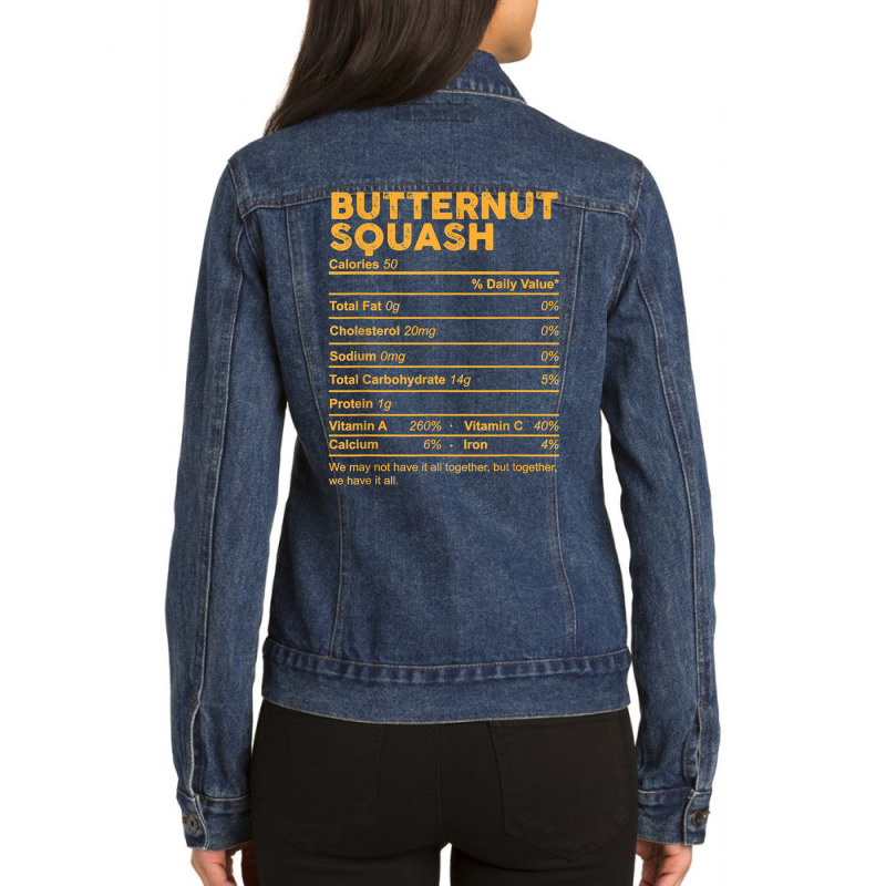 Funny Butternut Squash Nutrition Facts Thanksgiving Food T Shirt Ladies Denim Jacket by kogmor58594 | Artistshot