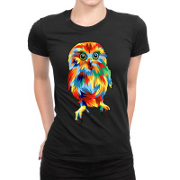 Owl In Pop Art Ladies Fitted T-shirt | Artistshot