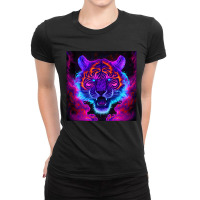 Tiger Colorful Pop Art Ladies Fitted T-shirt | Artistshot