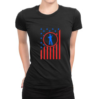 Coal Miner Dad Support Coal Mining Family Husband Usa Flag Ladies Fitted T-shirt | Artistshot