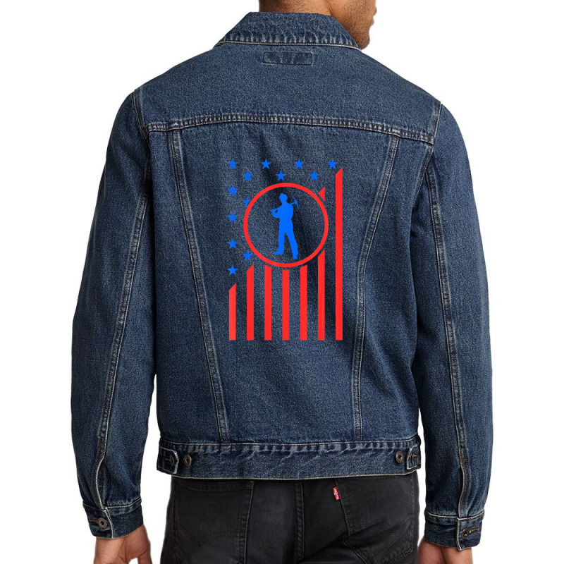 Coal Miner Dad Support Coal Mining Family Husband Usa Flag Men Denim Jacket by kaciacindz6 | Artistshot