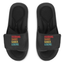 Hot Trend Husband Daddy Father Gamer Legend Video Gaming Lover Slide Sandal | Artistshot