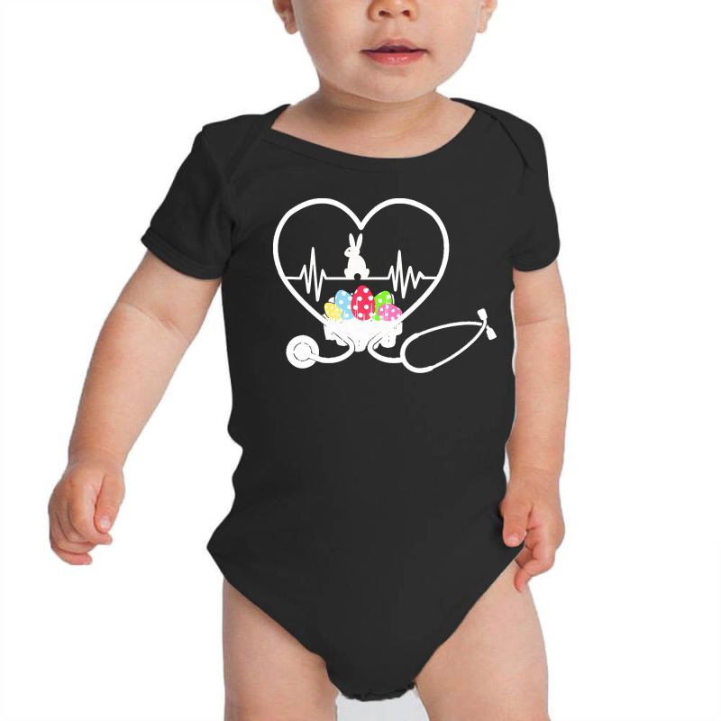 Easter Day T  Shirt Stethoscope Nurse Tail Easter Bunny Colorful Eggs Baby Bodysuit | Artistshot