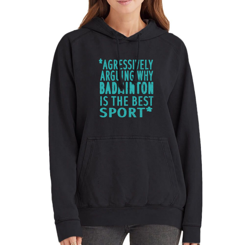 Badminton Net Racket Double Sayings Vintage Hoodie by cryingdappled109 | Artistshot