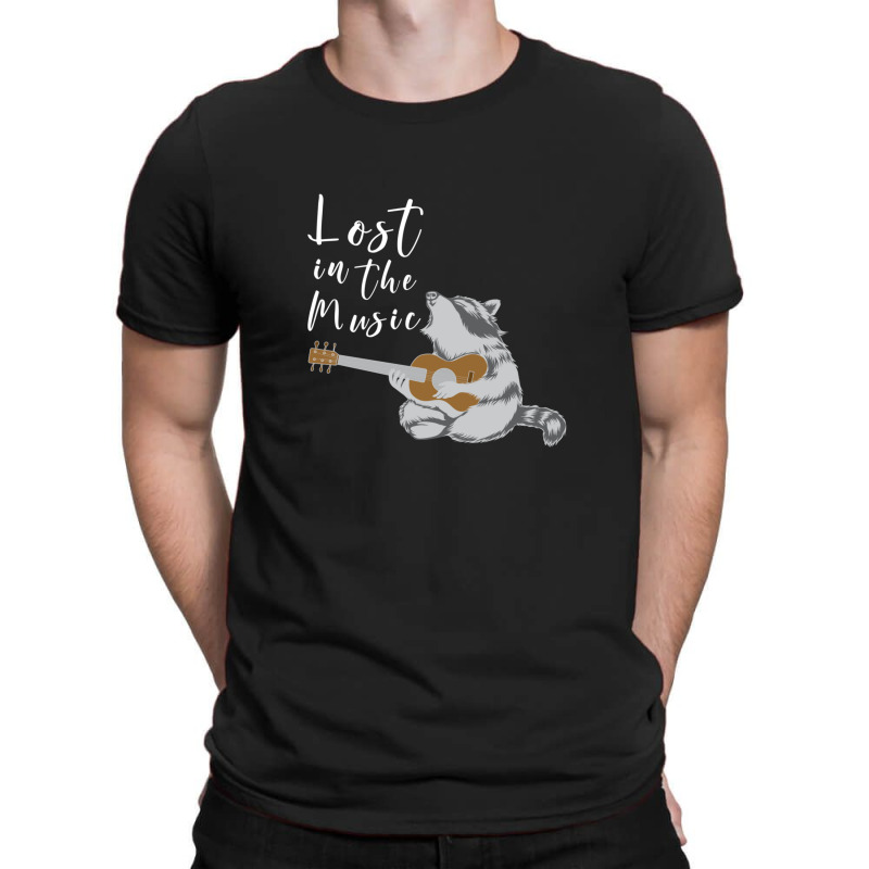 Lost In The Music Raccoon Playing The Guitar T-Shirt by ChristopherLloydDuback | Artistshot