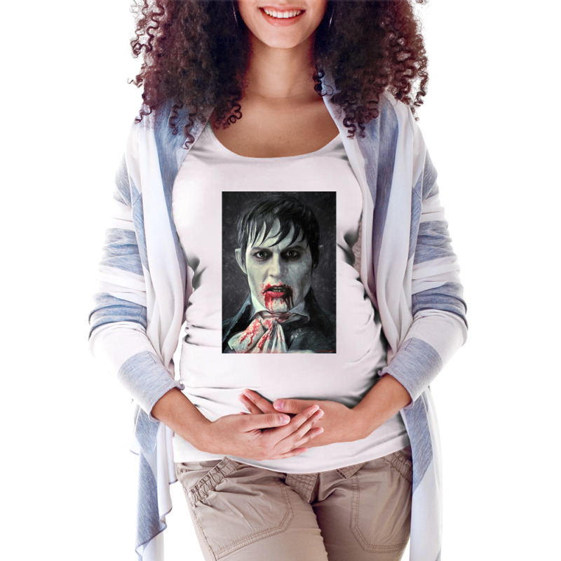 Barnabas Collins Poster Blue Maternity Scoop Neck T-shirt by soulablicej | Artistshot