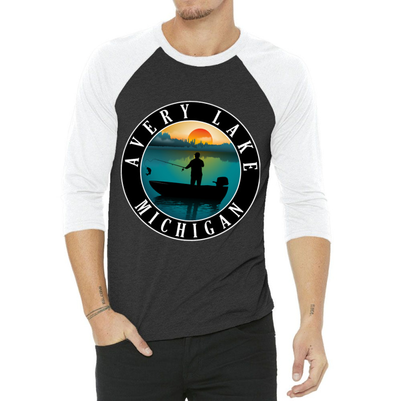 Avery Lake Fishing Michigan Sunset 3/4 Sleeve Shirt by fencingderby989 | Artistshot