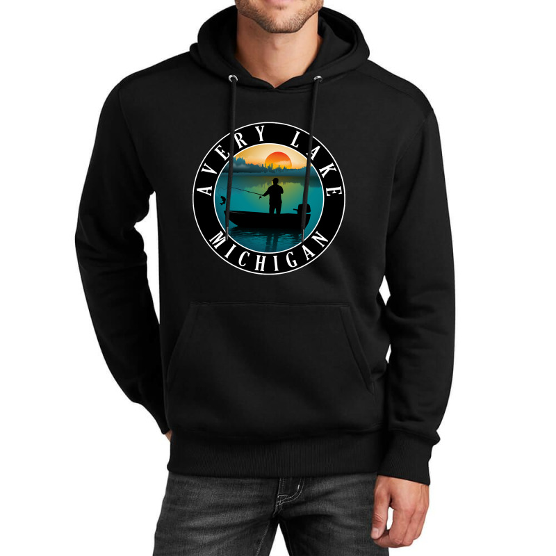 Avery Lake Fishing Michigan Sunset Unisex Hoodie by fencingderby989 | Artistshot