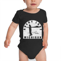 Avery Lake Ice Fishing Michigan Baby Bodysuit | Artistshot