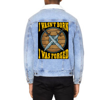 Funny I Wasnx27t Born I Was Forged Viking Warrior  Music Gift Unisex Sherpa-lined Denim Jacket | Artistshot