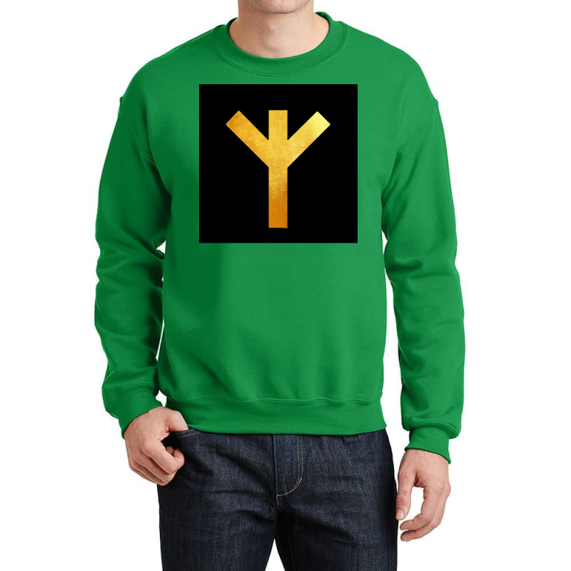 Gold Algiz Life Rune  Yellow Travel Crewneck Sweatshirt | Artistshot