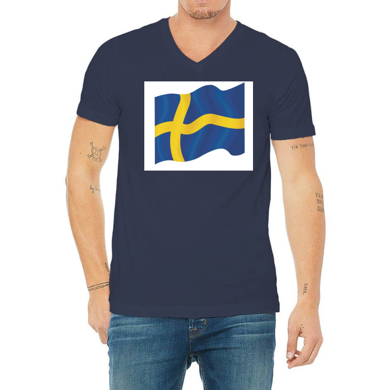 Proud To Be Swedish Flag  80s 70s V-neck Tee | Artistshot