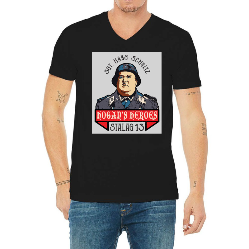 Hoganx27s Heroes Hans Schultz Poster Aesthetic (1) V-neck Tee | Artistshot