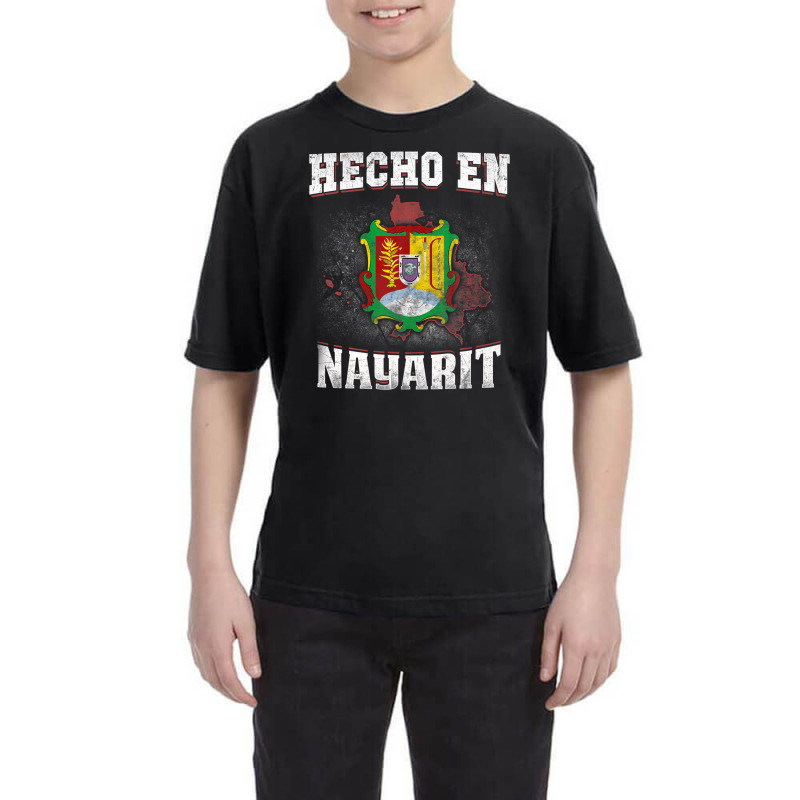 Hecho En Nayarit Mexican Flag T-shirt Tee Coat Of Arm Clothe Youth Tee by martiamuracit | Artistshot