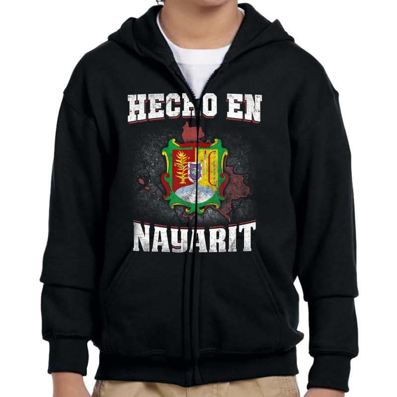 Hecho En Nayarit Mexican Flag T-shirt Tee Coat Of Arm Clothe Youth Zipper Hoodie by martiamuracit | Artistshot