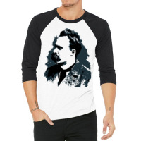 Friedrich Nietzsche Portrait Vector Drawing 3/4 Sleeve Shirt | Artistshot