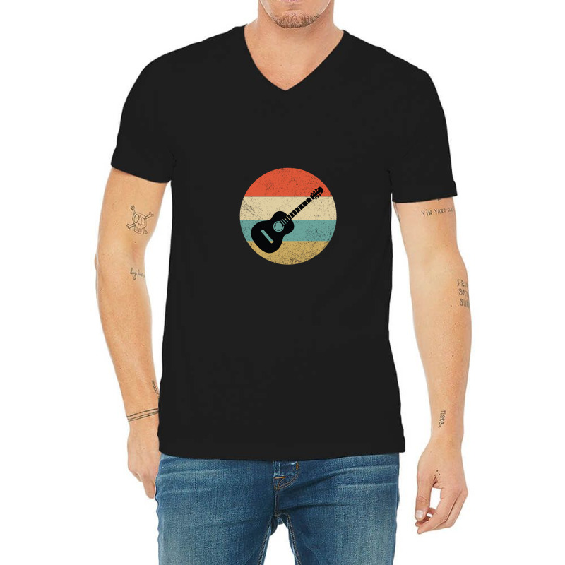 Retro Vintage Acoustic Guitar V-neck Tee | Artistshot