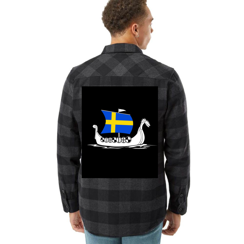 Sweden Boat Swedish Flag Sweden Viking Ship Vikings Tshirt Shieldmaide Flannel Shirt | Artistshot