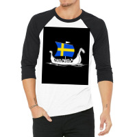 Sweden Boat Swedish Flag Sweden Viking Ship Vikings Tshirt Shieldmaide 3/4 Sleeve Shirt | Artistshot