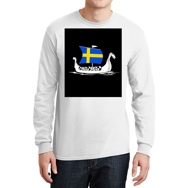 Sweden Boat Swedish Flag Sweden Viking Ship Vikings Tshirt Shieldmaide Long Sleeve Shirts | Artistshot