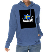 Sweden Boat Swedish Flag Sweden Viking Ship Vikings Tshirt Shieldmaide Lightweight Hoodie | Artistshot