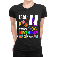 Eleven 11yr 11th Birthday Happy Birthday Boy 11 Years Old Ladies Fitted T-shirt | Artistshot