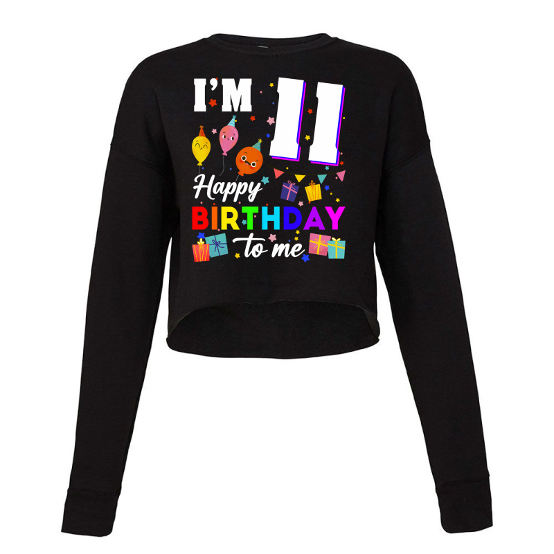 Eleven 11yr 11th Birthday Happy Birthday Boy 11 Years Old Cropped Sweater by joanmouse000 | Artistshot