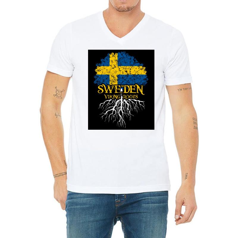 Sweden Viking Roots  Aesthetic Hipster V-neck Tee | Artistshot