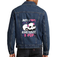 Just A Girl Who Loves Kpop Panda Men Denim Jacket | Artistshot