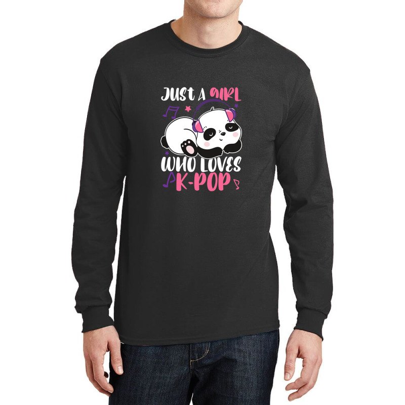 Just A Girl Who Loves Kpop Panda Long Sleeve Shirts | Artistshot