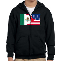 Mexican American Half Mexico Half America Flag Youth Zipper Hoodie | Artistshot