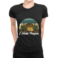 I Hate People Camping Alone Ladies Fitted T-shirt | Artistshot