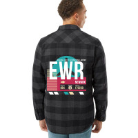 Newark, New Jersey (ewr) Airport Code Baggage Tag Flannel Shirt | Artistshot