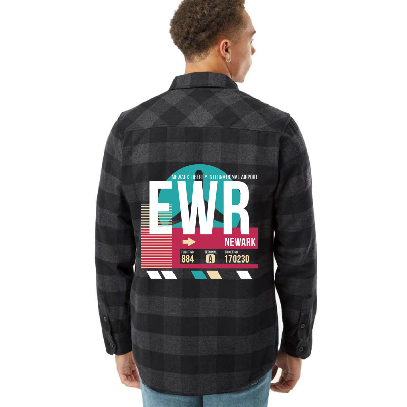 Newark, New Jersey (ewr) Airport Code Baggage Tag Flannel Shirt | Artistshot