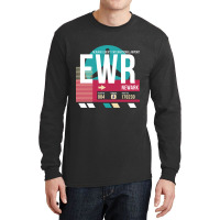 Newark, New Jersey (ewr) Airport Code Baggage Tag Long Sleeve Shirts | Artistshot