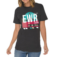 Newark, New Jersey (ewr) Airport Code Baggage Tag Vintage T-shirt | Artistshot