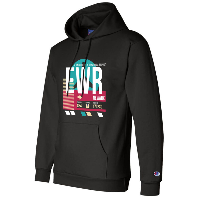 Newark, New Jersey (ewr) Airport Code Baggage Tag Champion Hoodie | Artistshot