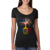 American Grown Moldovan Roots Moldova Flag Usa Flag Women's Triblend Scoop T-shirt | Artistshot