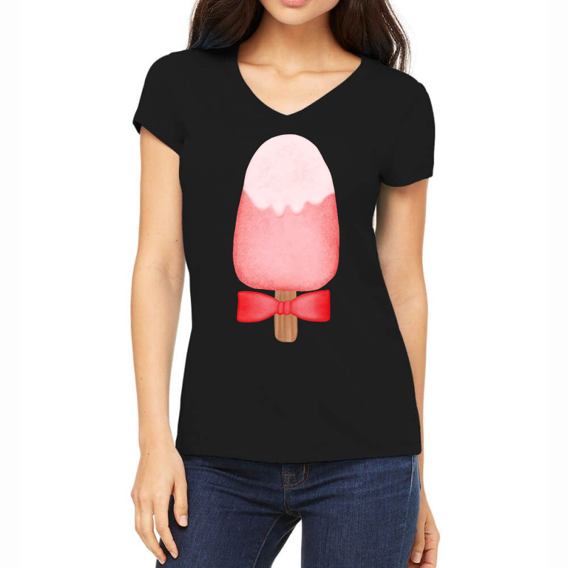 Ice Cream Lover Watercolor Women's V-Neck T-Shirt by geishascessation326 | Artistshot