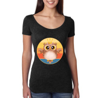 Owl Bird Vintage Retro Sunset Wild Animal Lover Design-btt3f Women's Triblend Scoop T-shirt | Artistshot