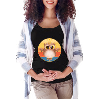 Owl Bird Vintage Retro Sunset Wild Animal Lover Design-btt3f Maternity Scoop Neck T-shirt | Artistshot