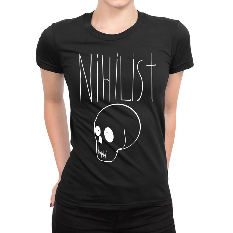 Nihilist (white) Ladies Fitted T-Shirt by yammerbetween10 | Artistshot