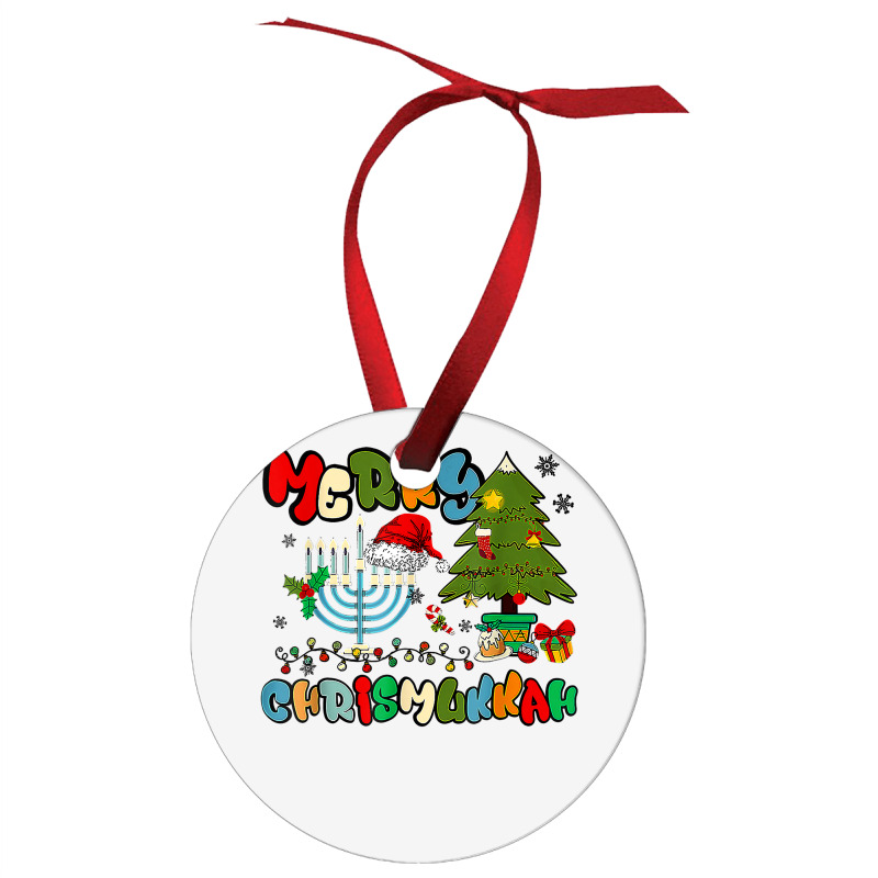 Merry Chrismukkah Hanukkah Jewish Chanukah Menorah Family T Shirt Ornament | Artistshot