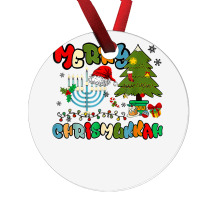 Merry Chrismukkah Hanukkah Jewish Chanukah Menorah Family T Shirt Ornament | Artistshot