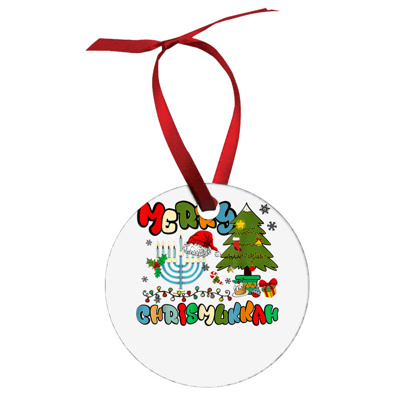 Merry Chrismukkah Hanukkah Jewish Chanukah Menorah Family T Shirt Ornament | Artistshot