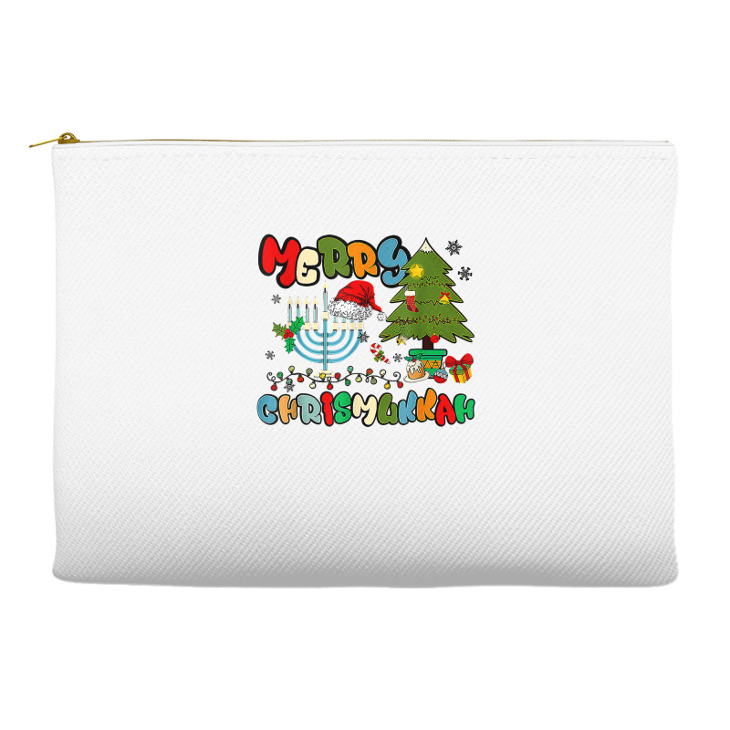 Merry Chrismukkah Hanukkah Jewish Chanukah Menorah Family T Shirt Accessory Pouches | Artistshot